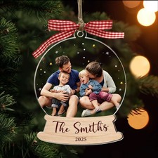 Christmas Ornament 2025 Family Personalized, Custom Keepsake Decoration for Tree