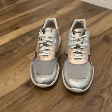 Clarks Sift Lace Rose Gold Leather / Metallic Women Lace Up Trainers Size 7