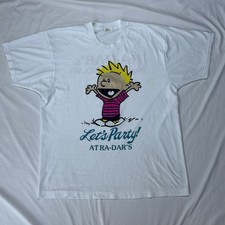 Vintage Calvin And Hobbes Shirt Mens XL White 80s 90s Funny Comic Joke Tee USA