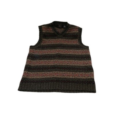 Vintage 90s American Eagle V Neck Knit Sweater Vest Wool Silk Blend Mens M