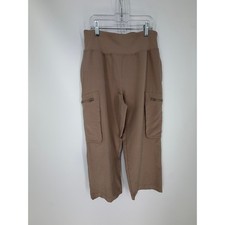 Sage Collective Cargo Pants Women Small Tan Textured High Rise Wide Leg Utility