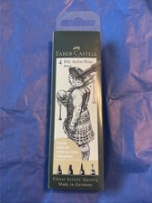 Faber - Castell 4 Pitt Artist Pens Black India Ink 1.5, C, B, FM
