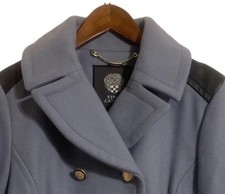 Vince Camuto Wool Blend Midi Dressy DBL Breasted Blue Fashion Small NWOT Y2K