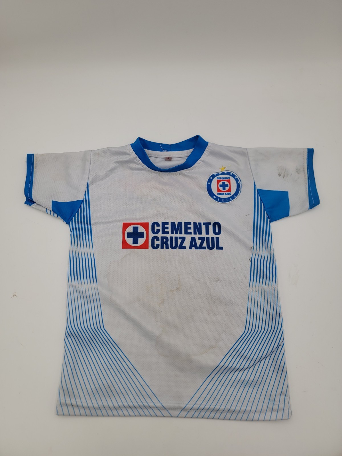 Cruz Azul Mexico Soccer Futbol Jersey Playera Camisa Youth SZ 4 Cemento (Stains)