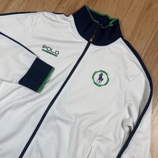 Polo Sport Ralph Lauren Track Jacket Men's Large White Longsleeve Performance