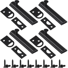 4 Pcs 3" Matte Black Solid Brass Surface Bolt Door Slide Bolt Door Latches