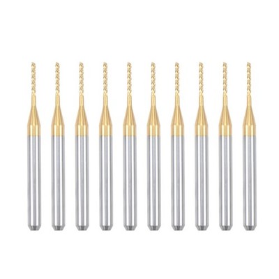10Pcs 1mm Titanium Coat Carbide End Mill Engraving Milling Cutter CNC Router Bit