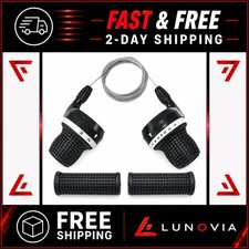 3x7 Speed Bike Shifter Set 21 Speed Twist Grip Shifters with Cables
