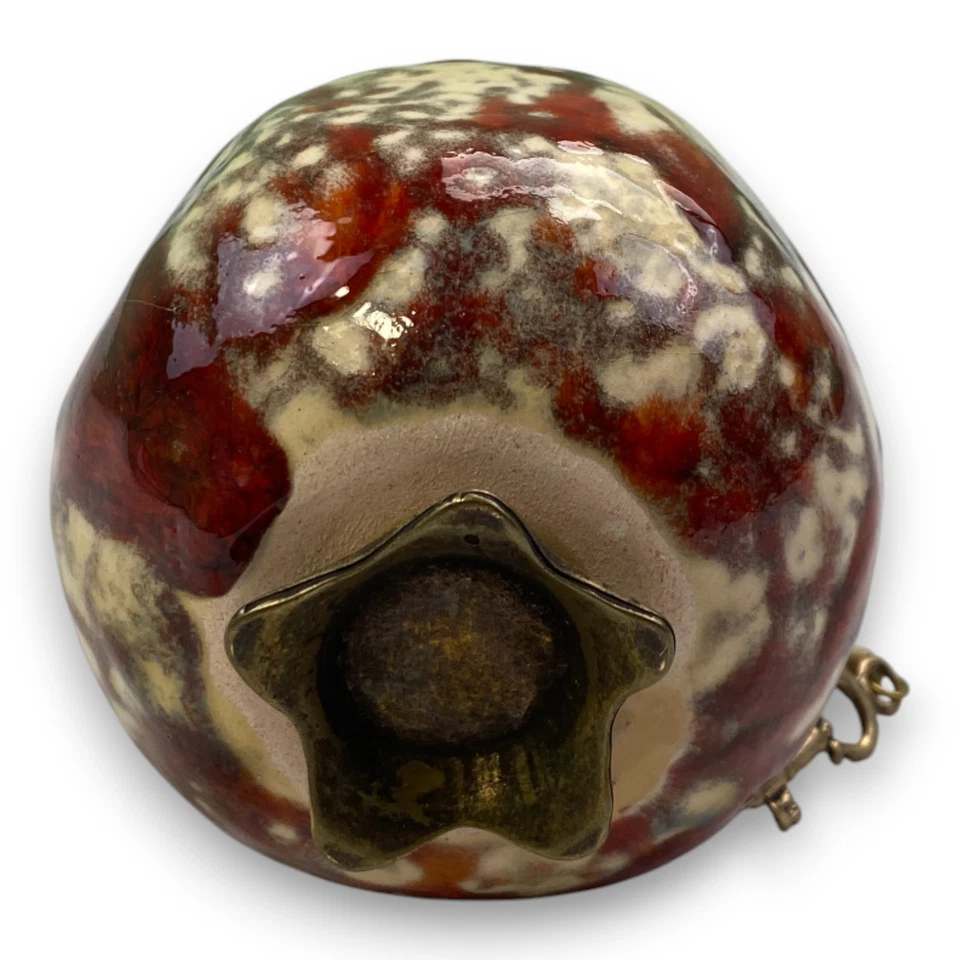 Deko Granatapfel Keramik Rot Gold Glücksbringer orientalisch Rarität - Bild 2 von 3