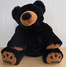 2010 Toys R Us Black Brown Teddy Bear Large Plush Stuffed Animal 22" Big Toy