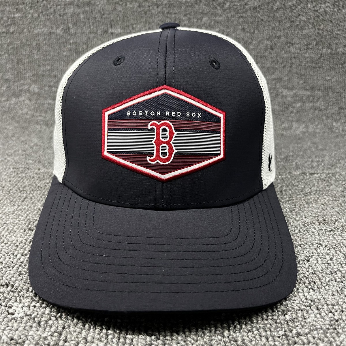 '47 Brand Boston Red Sox Trucker Snapback Hat Black White Mesh Cap