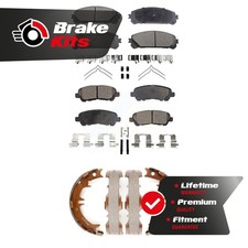 Front Rear Semi-Metallic Brake Pads And Parking Shoes Kit For