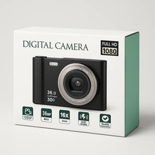 Compact Digital Camera, 36MP, Full HD 1080P, 16X Power Zoom, with Bag/Battery/Ca