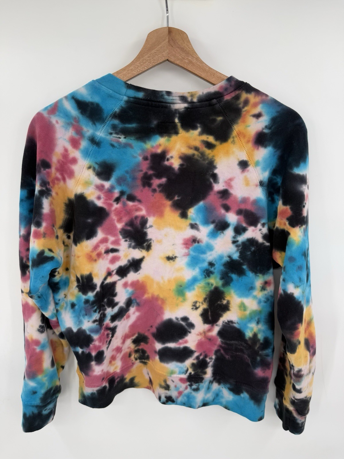 MOTHER The Square Sweatshirt Medium Crewneck Tie Dye Pullover Vertigo Black