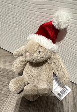 Jellycat Bashful Christmas Bunny Hanging Plush Soft Toy Beige BAS6CBOR