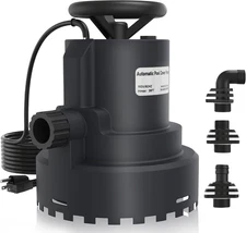 1HP Automatic Submersible Water Pump, 5000GPH Sump Pump Utility Pump for Pool Dr