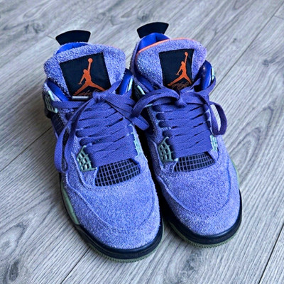 Jordan Air Jordan 4 Mid Top Sneaker Wildleder lila/grün/orange EU 41