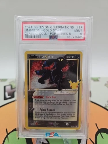 Pokémon TCG Umbreon Gold Star Celebrations Classic Collection Holo PSA 9 17/17