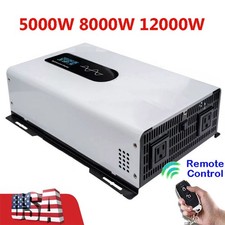 5000W 8000W 12000W 12V 24V 48V 72V to 110V/220V Pure Sine Wave Power Inverter US