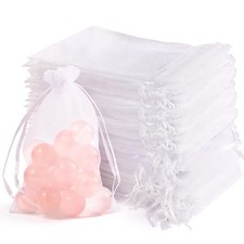 100Pcs Organza Bags 4x6 Small Mesh Gift Bags with Drawstring Jewelry Favor