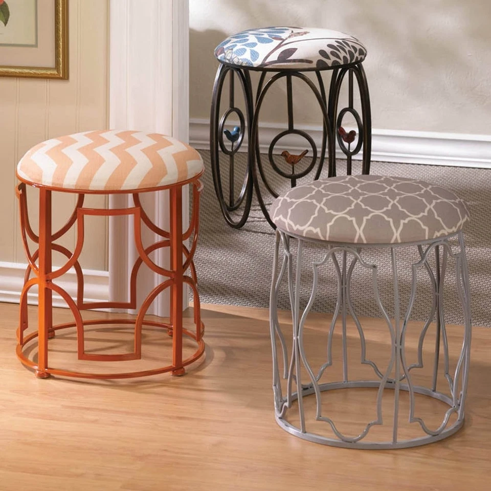 Chic Chevron Stool Accent Side Table Modern Home Living Room Furniture New - Image 2 of 3