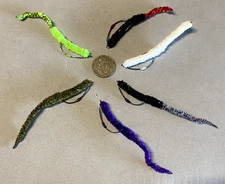 SENKO WORM FLIES FIVE COLORS SIZE 2 HOOK BASS FLY FISHING RICH'S ULTIMATE WORM