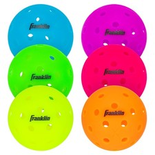 Outdoor Pickleballs 6 Pack Neon Tournament Approved Precision Drilled Balls