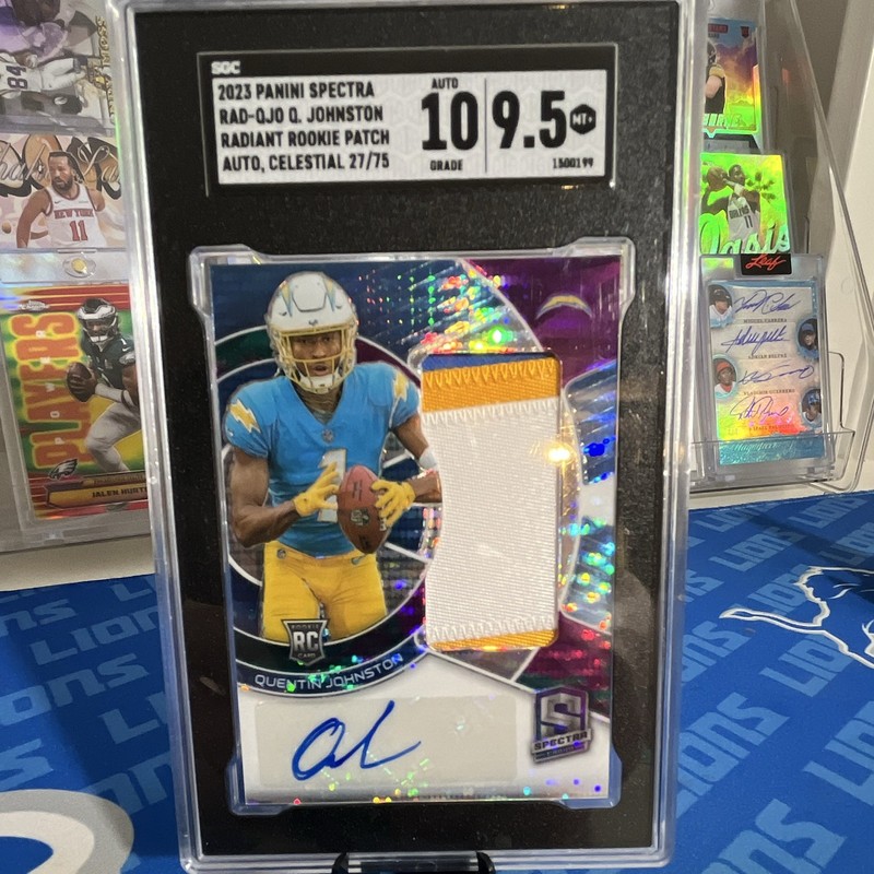 Panini Spectra Quentin Johnston RC Auto Patch RAD-QJO Celestial /75 SGC 9.5/10