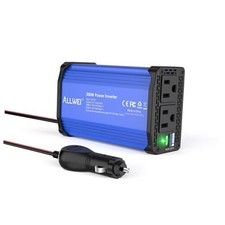 300W Car Power Inverter, DC 12V to 110V AC Converter Car Plug PD27WBlue
