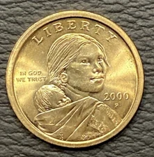 2000 P Sacagawea Dollar US Mint Coin in "Brilliant Uncirculated" Condition