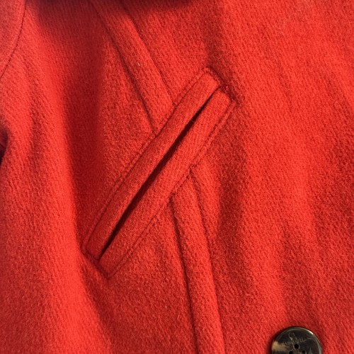 AMERICAN EAGLE Cappotto Giacca Donna Taglia Media Pea Coat Misto Lana Rosso - Foto 7 di 10