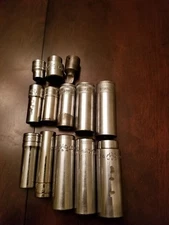 Snap On Mac Blue Point 3/8 Drive Short Deep 6&12PT Sockets Lot Of 13
