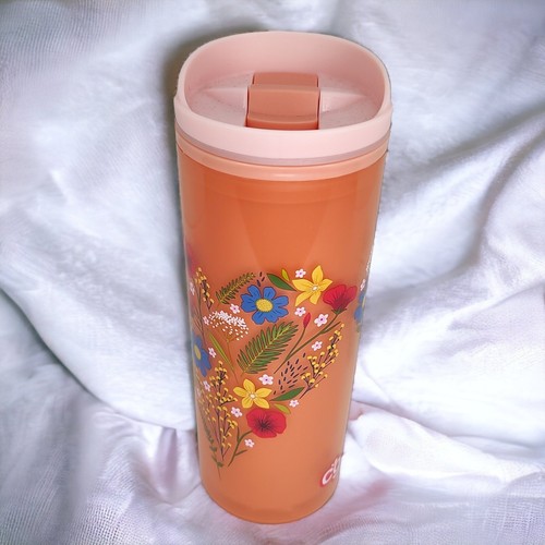 NEW-Cool Gear 18 oz tazza da viaggio tazza bicchiere senza BPA salmone rosa cuore floreale - Foto 4 di 19