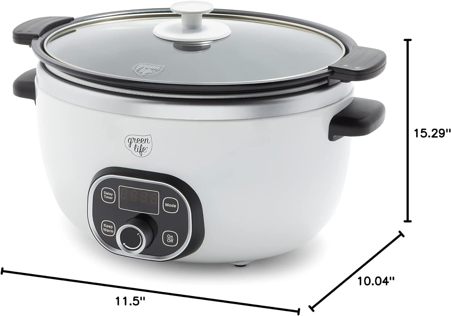 6 Quart Family-Sized Slow Cooker Cook Duo Healthy Ceramic Nonstick Programmable