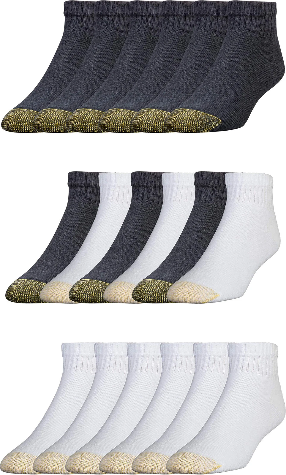 GOLDTOE Men's 656P Cotton Ankle Athletic Socks (6 Pairs)