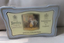 VTG  YARDLEY ENGLISH LAVENDER SPECIAL COLLECTION TIN SOAP TABLET AND PERFUME NEW