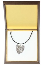 Papillon - silver plated necklace with image of a dog in box, Art Dog UK