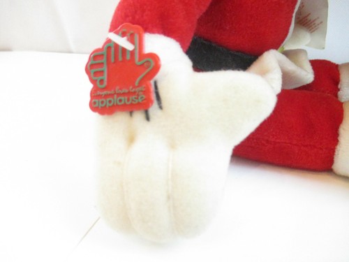 VNGT W/TAG Applause 16" Mickey Mouse Santa Christmas Push Collectors - Picture 6 of 11