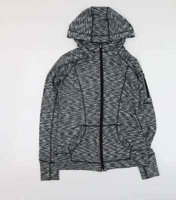 RBX Damen Hoodie grau Polyestermischung durchgehender Reißverschluss Größe S