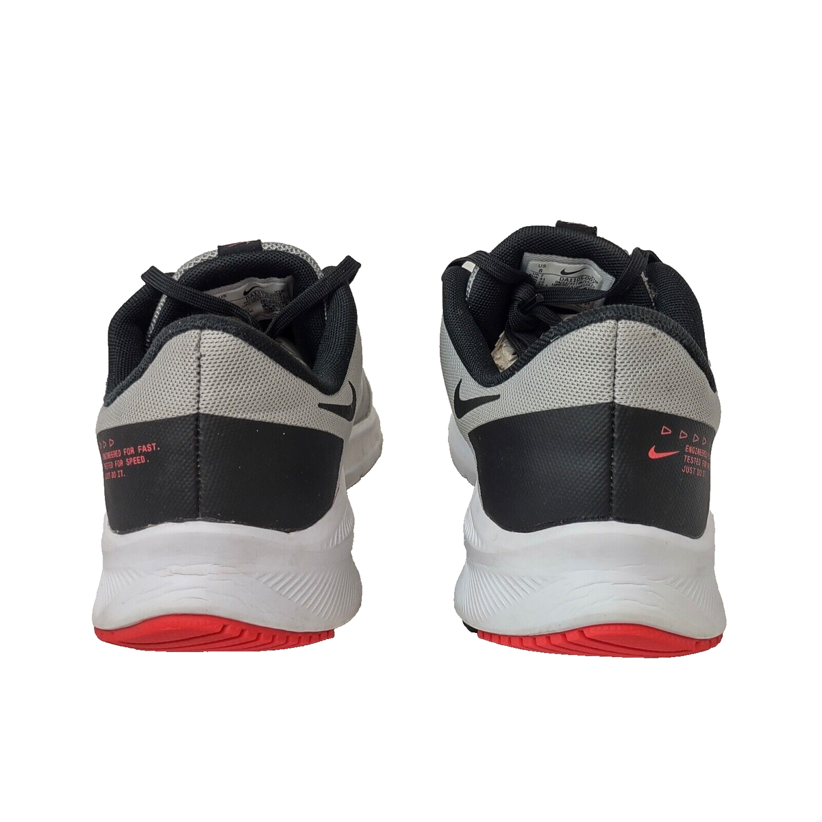 Nike Quest 4 Light Smoke Grey Black White Red Sneakers Shoes