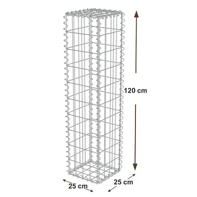 25x25x120 Gabionen Steingabionen Steinkorb Gabione Wand Drahtkorb Säulen Zaun - Bild 1 von 4