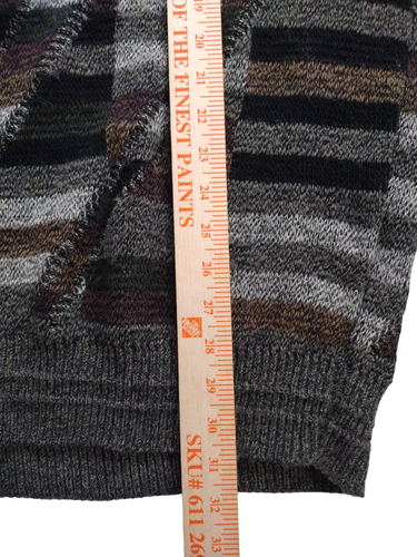 Vintage Jantzen Geometric 90s 2XLT Sweater USA Coogi Style Cosby Dad Plaid - Picture 3 of 8