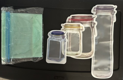Reusable Ziplock Bags For Storage Kitchen Food Pantry Organization Resealable