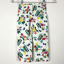 HANNA ANDERSSON Capri Leggings Girls 120 USA 6-7 White Printed Floral NWT