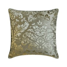Silver Burnout Velvet Damask Throw Pillow Cover - Damask Frost