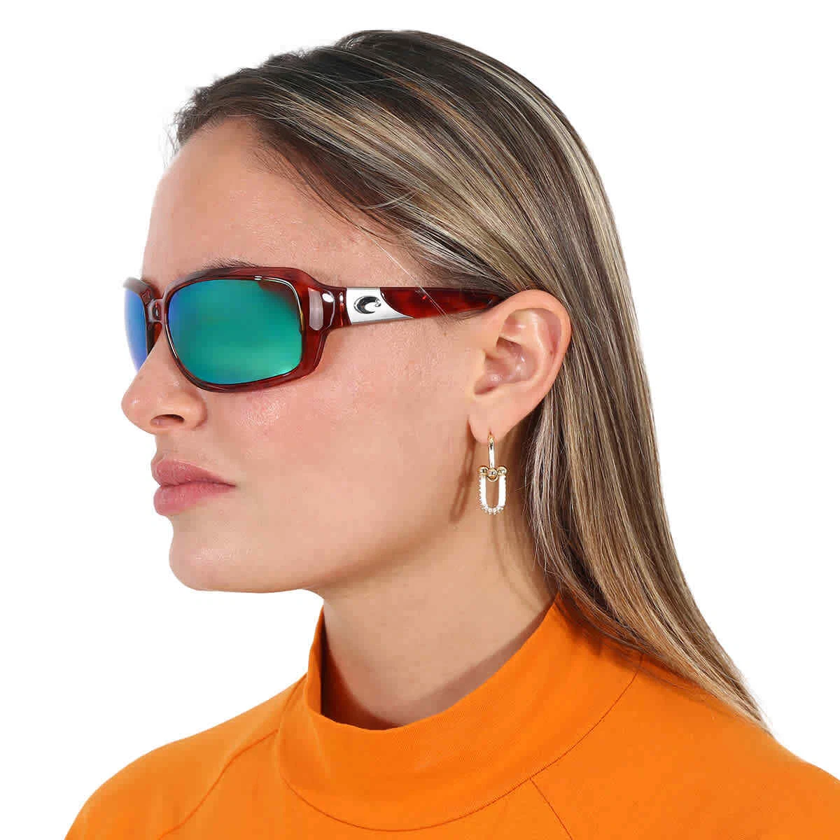 Costa Del Mar ISABELA Green Mirror Polarized Ladies Red Sunglasses