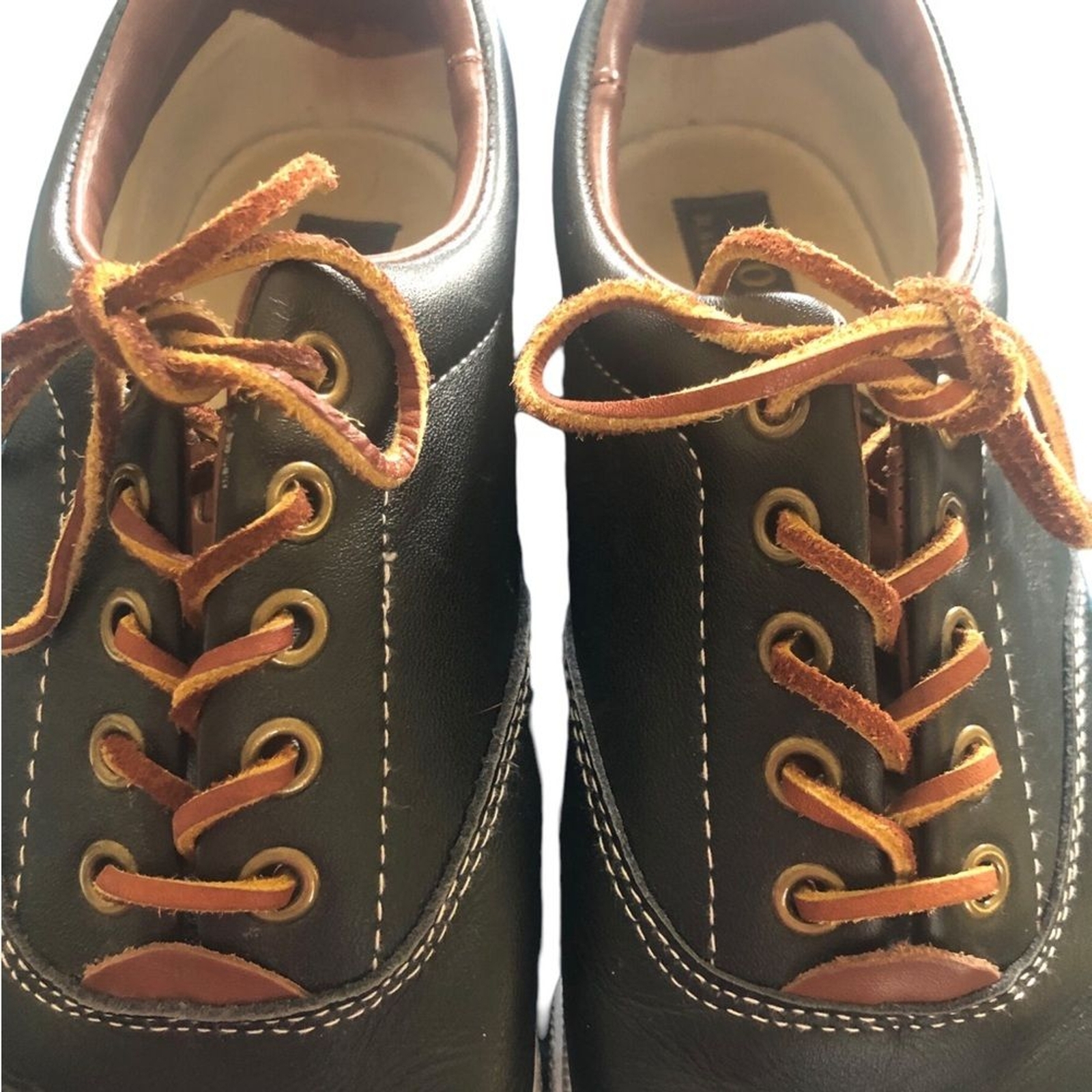 Polo By Ralph Lauren Vaughn 10D Nero Marrone Pelle Sneaker Stringate Pony Sportive