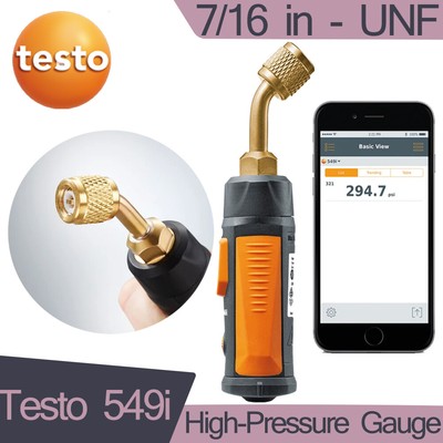 Testo 549i High-Pressure Gauge Operated Via Smartphone 0.01 psi 7/16 in-UNF CFC