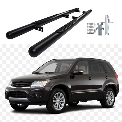 Tubes Marche-Pieds Latéraux Pour Suzuki Grand Vitara 2005-2015 5-Portes Noir - Photo 1/4