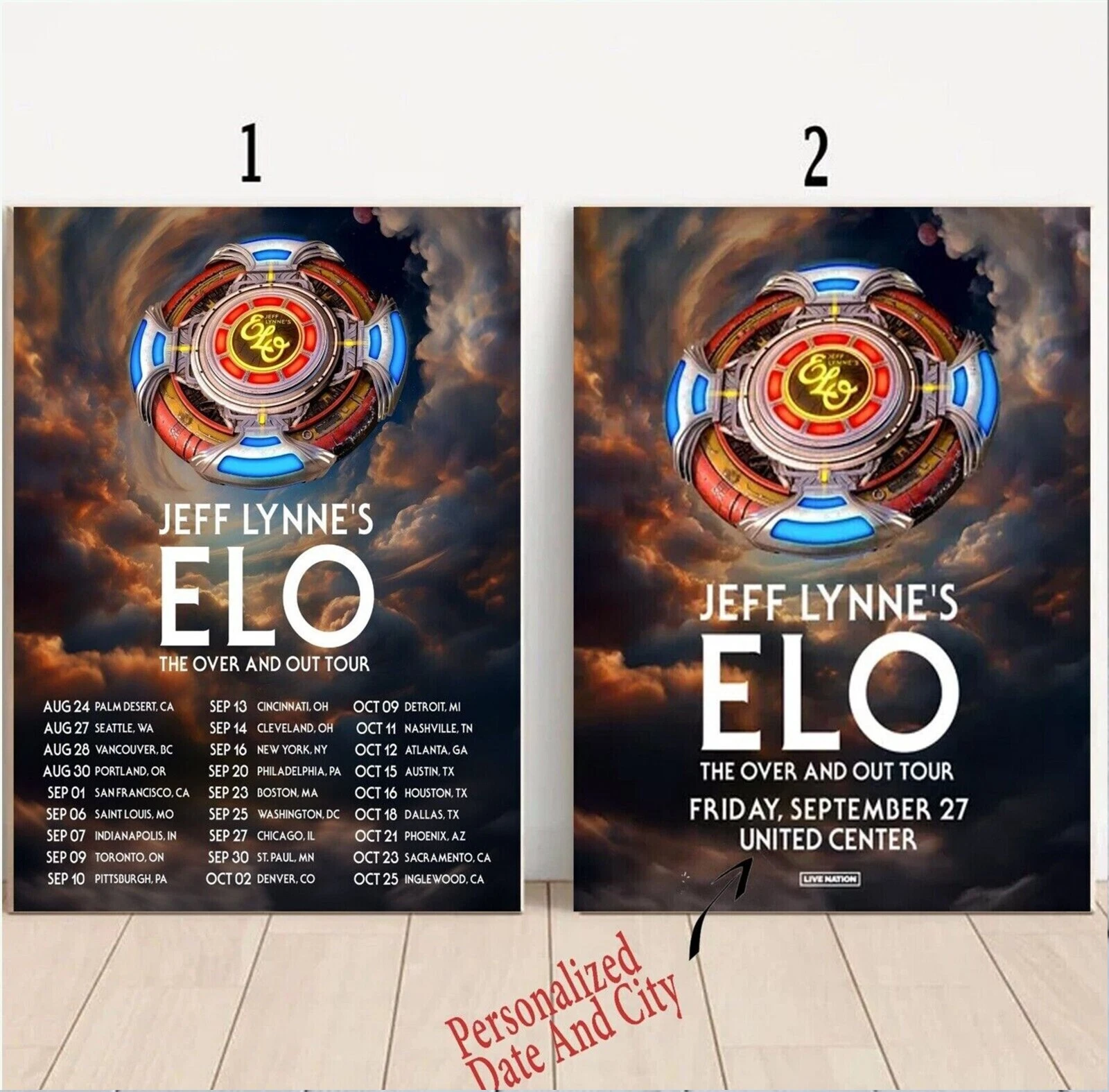 Custom Jeff Lynne's ELO Over and Out FINAL Tour 2024 Poster